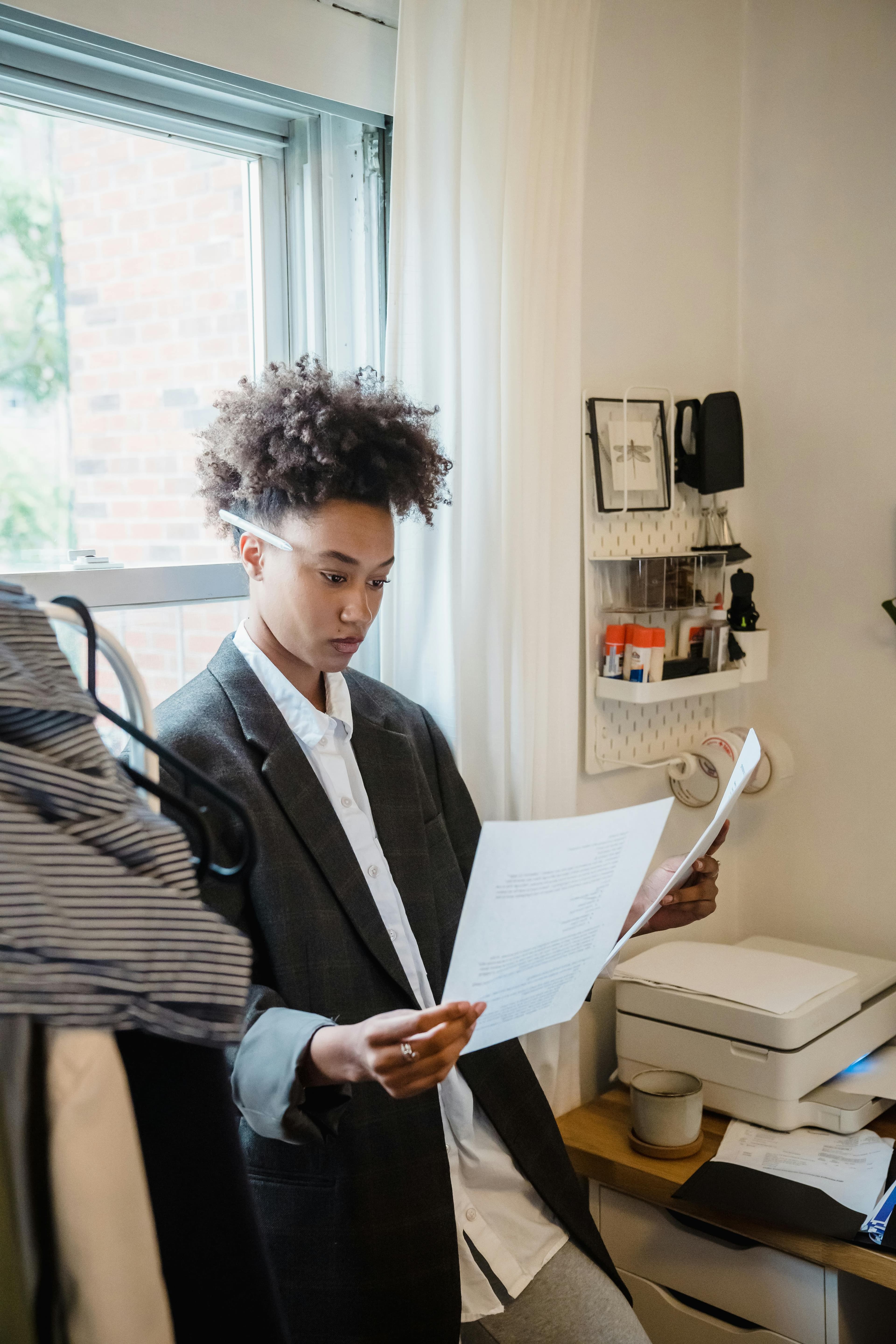 Professional Business Woman using Printer